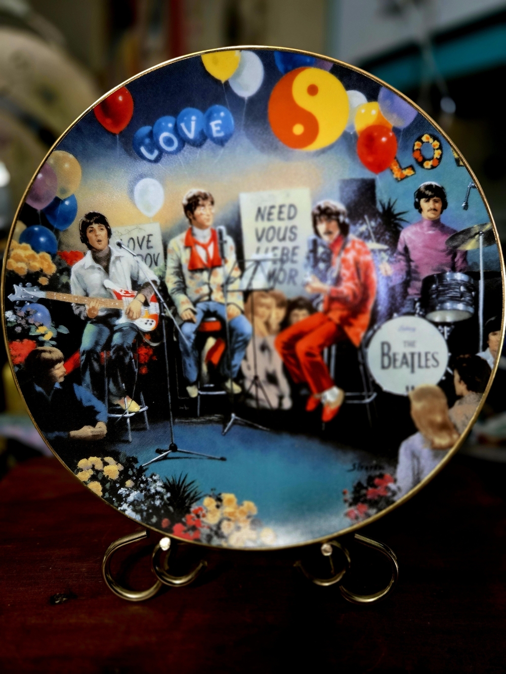 The Beatles White Decorative Plate "All You Need Is Love"